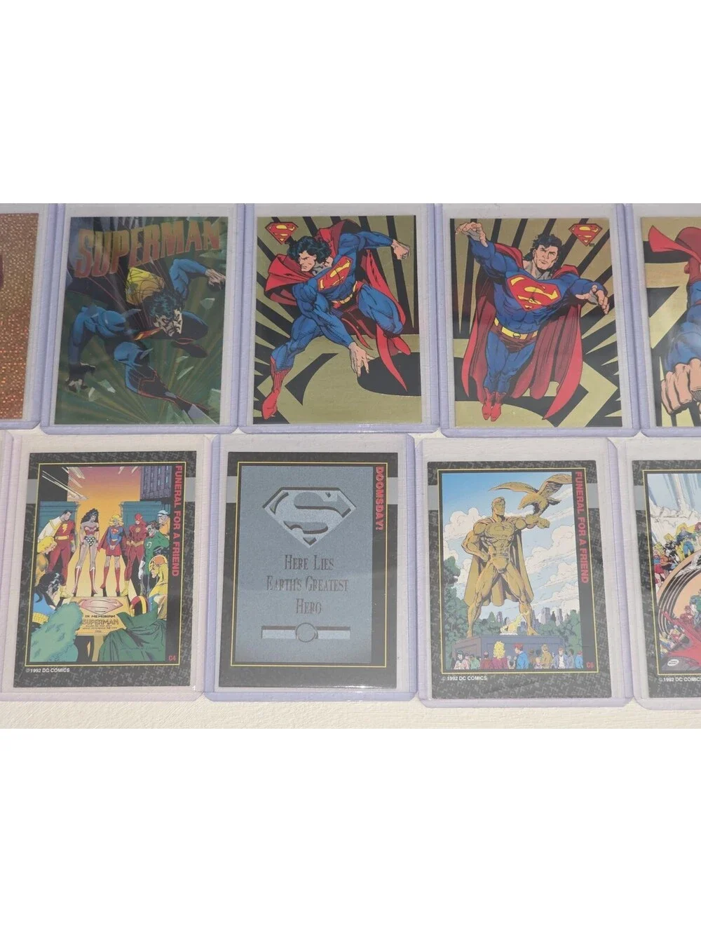 Giant 30 Card Lot Death Of Superman Gold Foil Inserts Holos Fleer Brilliants DC